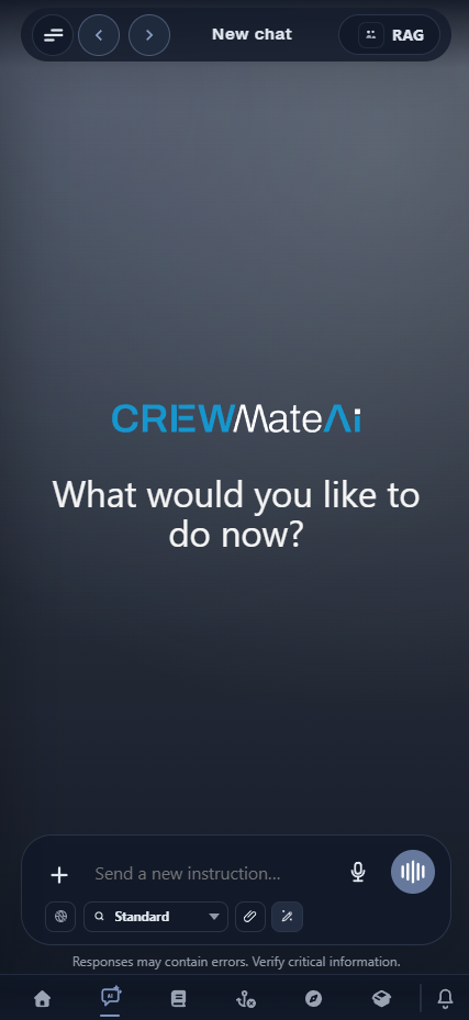 Captura del chat IA de CrewMateAI